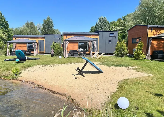 3 Widoki Kiekrz -domki Tiny House Z Prywatna Plaza I Pomostem Nad Jeziorem Kierskim Kemp Poznaň